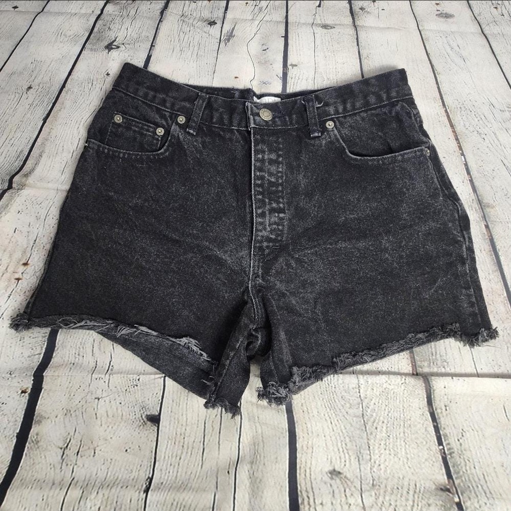 Victoria's Secret The London Jean Vintage Black Denim Shorts Size 8 Made in USA